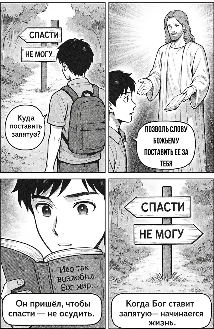 Бог ставит запятую